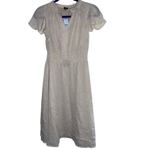 Ann‎ Taylor Elegant Cream Midi Dress